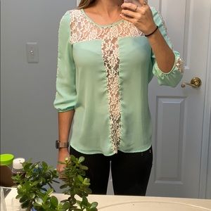 Windsor mint green lace blouse